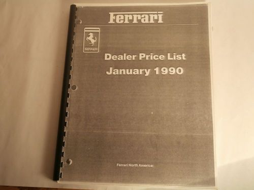 Ferrari dealer spare parts price list january 1990 ferrari north america