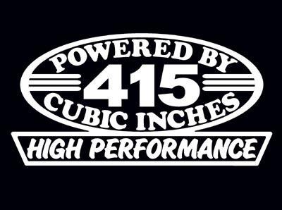 2 high performance 415 cubic inches decal set hp v10 engine emblem stickers