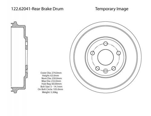 Centric parts 122.62041 rear brake drum