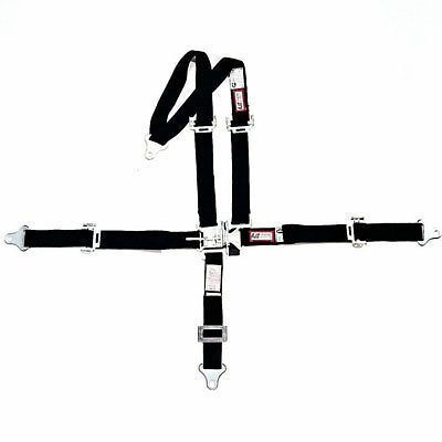 Rjs 2&#034; latch &amp; link harness, bar mount, 32&#034;, snap in tabs, sfi approved, black