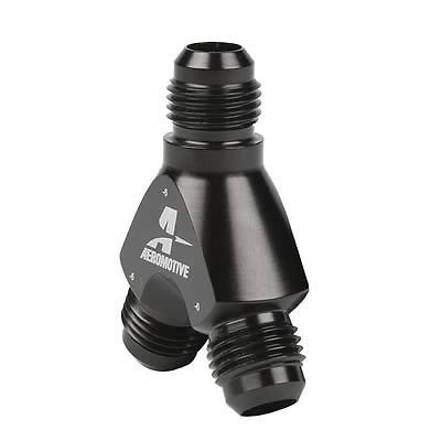 Aeromotive 15672 high flow y fitting -6an to -6an black