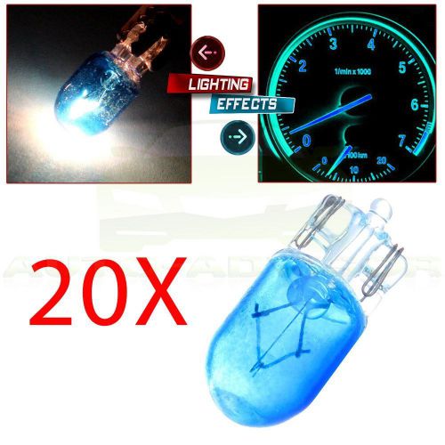 20 x t10 194 168 blue halogen bulbs car instrument panel dash cluster light lamp