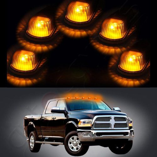 5x smoke cab roof marker running lamp lens+5x free led light bulbs for ford f250