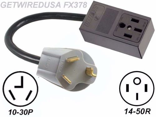 Rv 4-prong 14-50r receptacle to 3-pin 10-30p dryer power 220 plug camper adapter