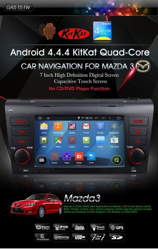 7&#034; android 4.4 car stereo gps wifi 3g u for mazda 3 bluetooth mp3 radio dvr obd2