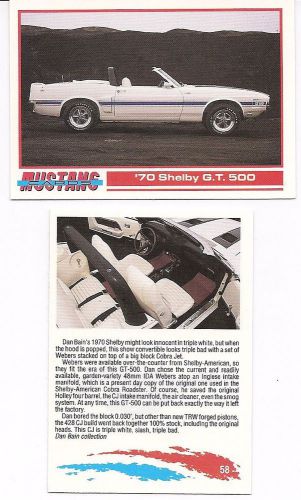 1970 shelby gt-500 convertible      collector card  2 1/2&#034;x3 1/2&#034;