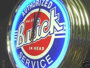 Buick pontiac chevy gmc  blue billiard garage man cave neon bar pub sign clock