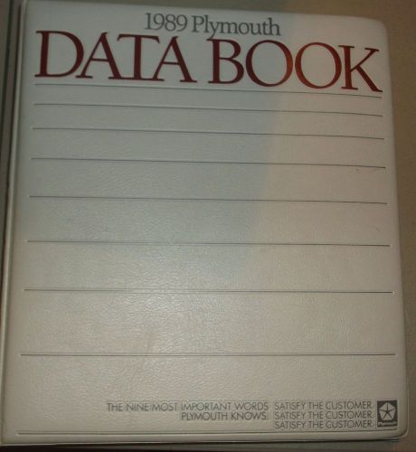 1989 plymouth dealer album data book