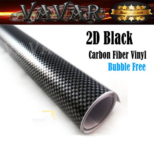 20&#034;x60&#034; 2d black high gloss carbon fiber vinyl wrap sticker decal film sheet