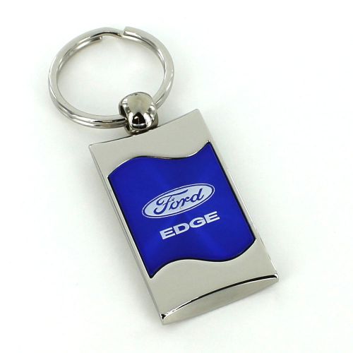 Ford edge blue spun brushed metal key ring