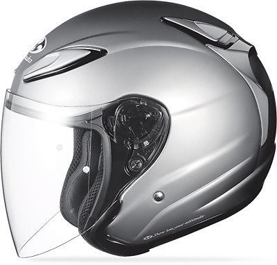 Kabuto avand ii open face motorcycle helmet solid silver