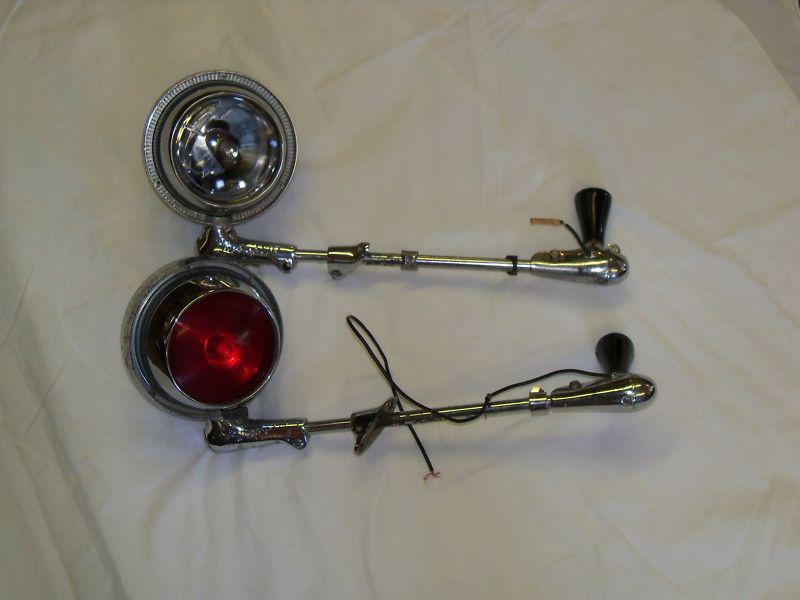 1950s 1960s vintage police car dual spot lights one side red marked unity chi.