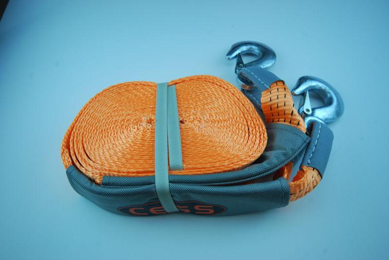 Cess 2"x30ft 11000lbs/5ton of pulling polyester web snatch tow strap with hooks