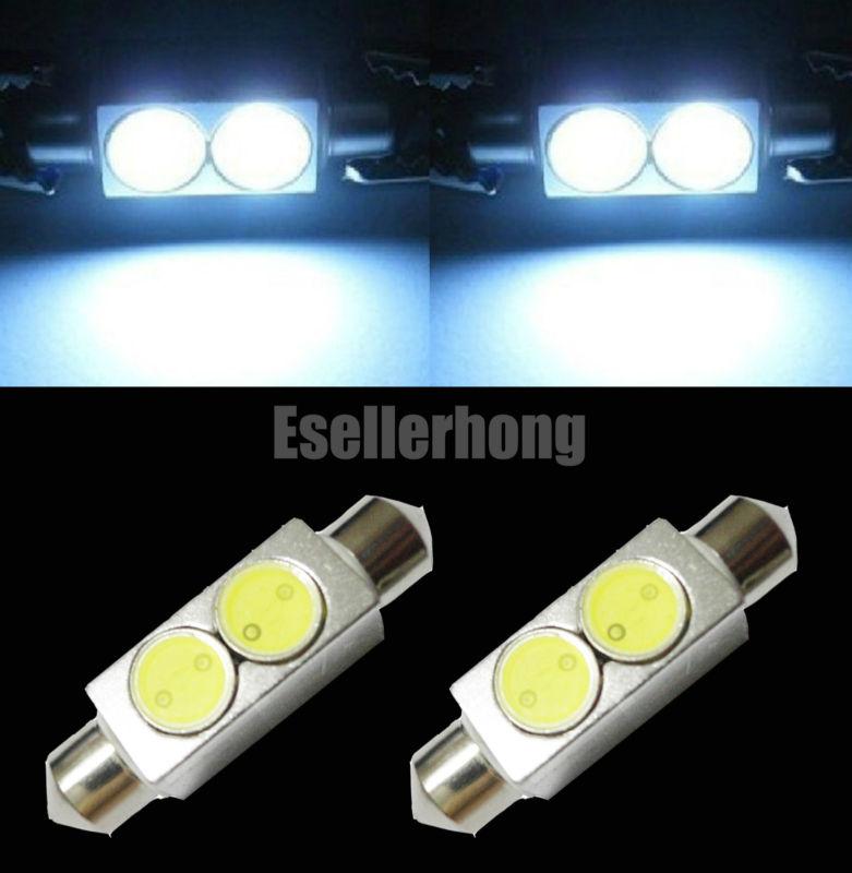 2x bright white 42mm 2-smd 211 6429 211-2 led car interior dome map lights #hf2