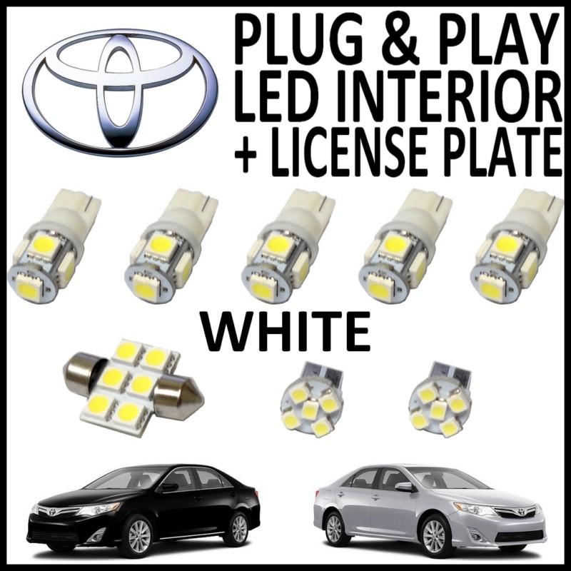 8x green led lights interior package kit for 2012-2013 toyota camry tc5g