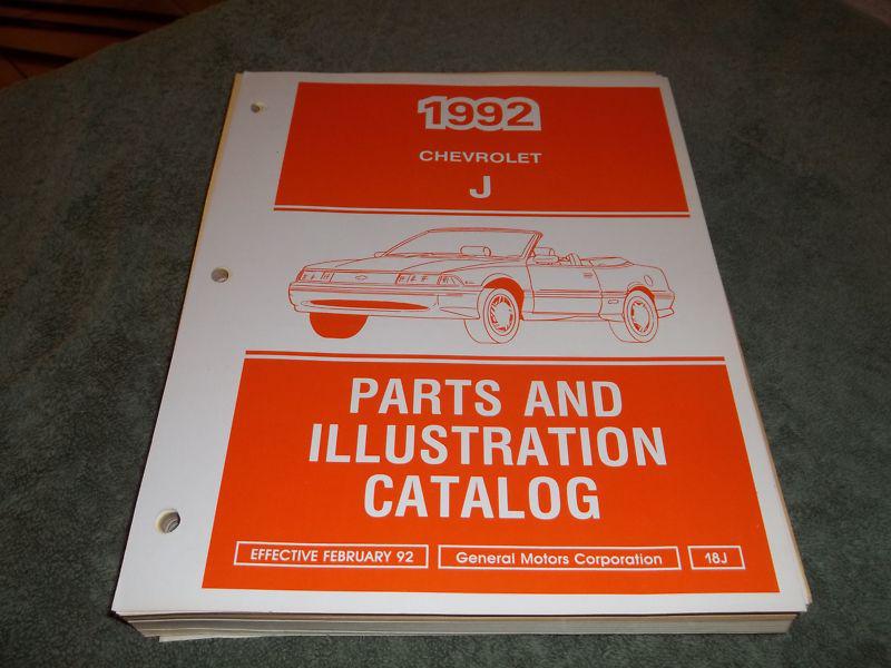 1992 chevrolet cavalier j parts &illustration catalog 88 91 87 86 87 88 89 90 