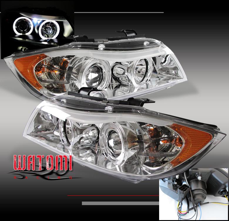 2005 2006 2007 2008 bmw e90 3-series 325 330 halo projector headlight lamp clear