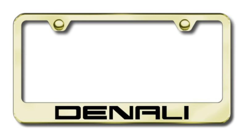 Gm denali  engraved gold license plate frame -metal made in usa genuine