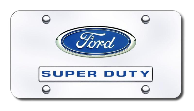 Ford dual super duty chrome on chrome license plate made in usa genuine