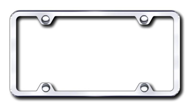 Chrome 4-hole slimline license plate frame -metal made in usa genuine