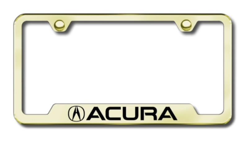 Acura  engraved gold cut-out license plate frame made in usa genuine