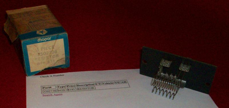 New original mopar resistor #3502736----make offer