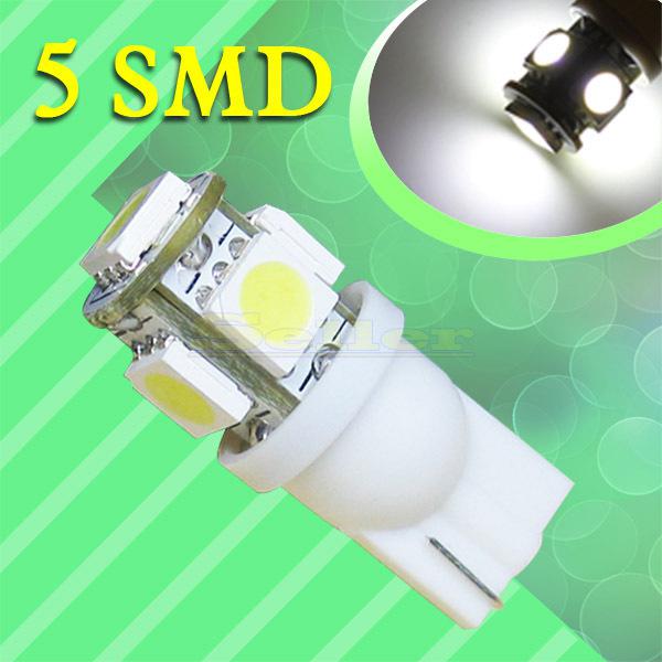 T10 5 smd 5050 pure white wedge signal 194 w5w 5 led car light bulb lamp