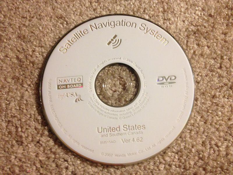  acura & honda satellite navigation system white dvd disc ver 4.62 
