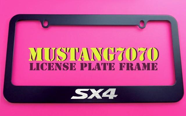 1 brand new suzuki sx4 black metal license plate frame + screw caps