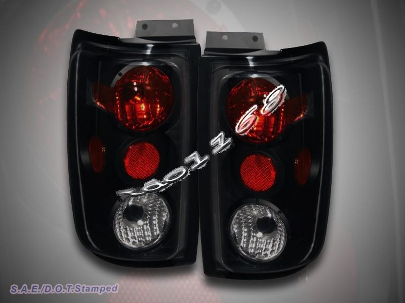 1997-2002 ford expedition tail lights rear brake lamps black smoke g2