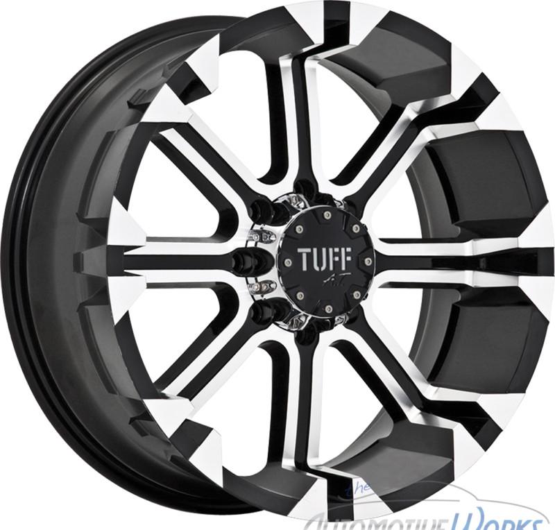 1 - 16x8 tuff t13 6x139.7 6x5.5 -13mm gloss black machined rim wheel inch 16"