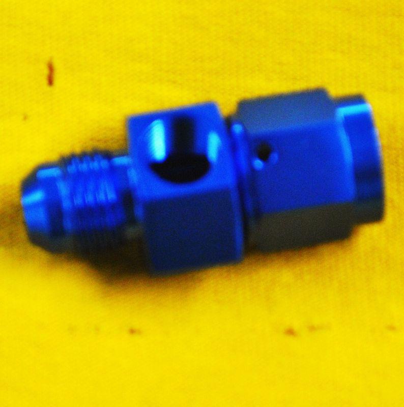 Pro series 4 an male 4 an female ; 1/8" npt gauge adapter blue