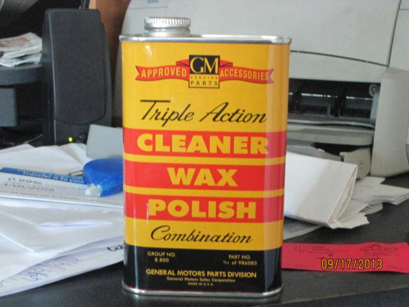 Vintage  novelty gm cleaner wax polish  tin can 1937,1939, 1942,1948,1950
