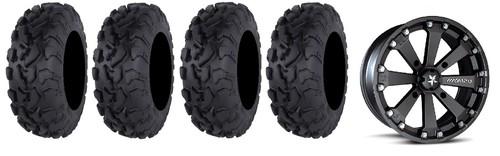 Msa black kore 14" atv wheels 30" bajacross tires sportsman rzr ranger