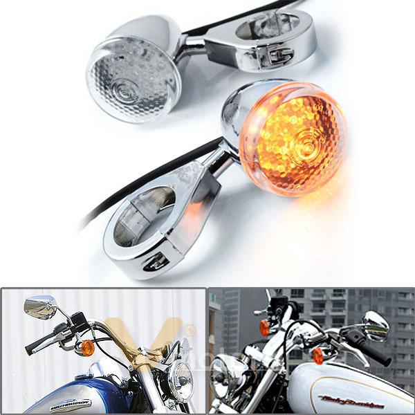 2x chrome turn signal light relocation front fork clamp for harley softail 41mm