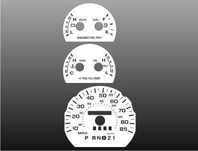 1992-1994 ford crown victoria 85 mph instrument cluster white face gauges 92-94