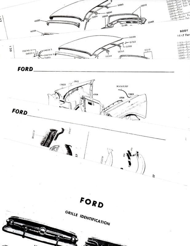 1957 ford ranchero victoria skyliner body parts frame diagrams crash sheets mre