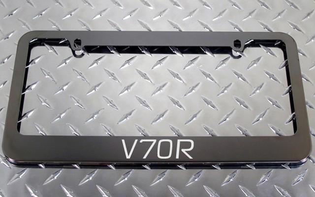 1 brand new volvo v70r gunmetal license plate frame +screw caps