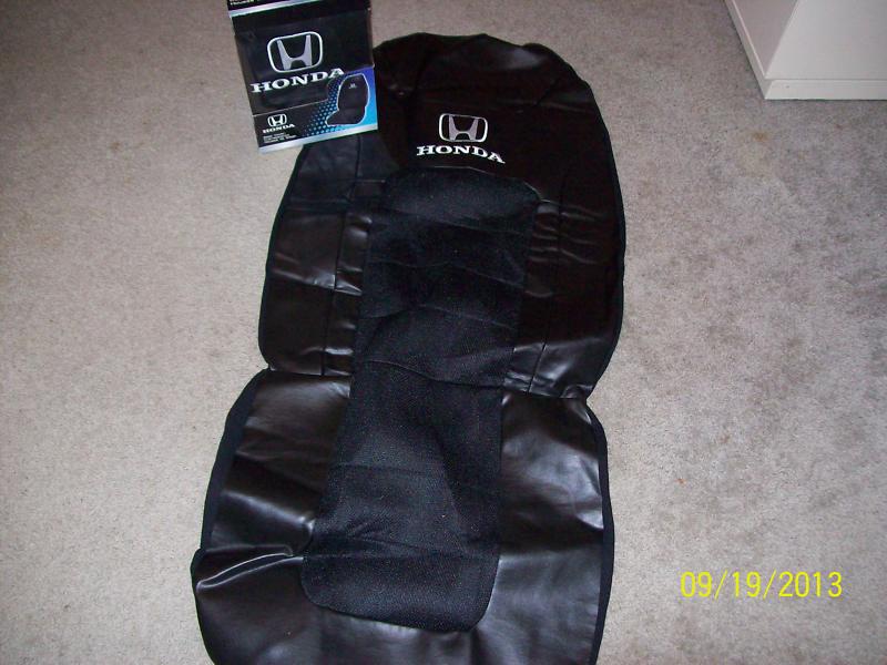 Pair (2) of  black "honda" brand  car seat covers.  