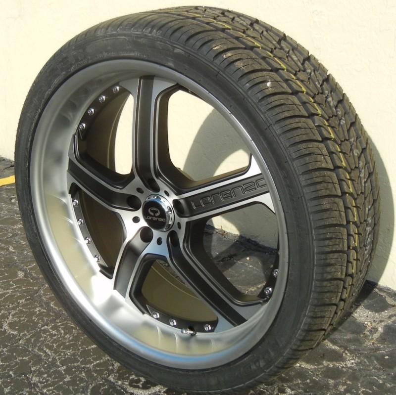 22x9" black lorenzo wl21 wheels rims nexen tires magnum charger challenger 300c