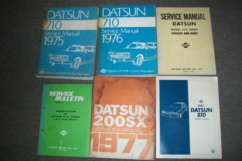 Lot of 6 1976 1977 1981 original datsun 810 710 510 service repair shop manual  