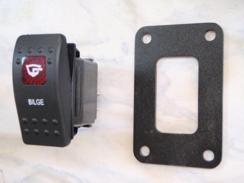 Bilge pump switch with psc11 panel boat carling v1d1 1 red lens black contura ii