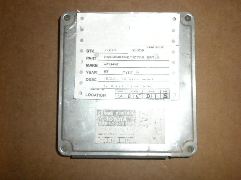 1989 toyota 4runner engine brain box, (ecu), (r. kick panel), 6 cyl