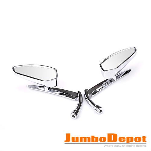 8mm&10mm motorcycle triple chrome blade rear view adjustable mirrors for honda