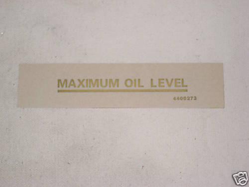 Maximum oil level peel and stick decal norton, triumph