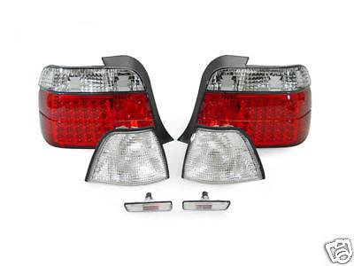 97-99 bmw e36 3dr 318ti  euro red/clear led tail lights+corner lamps+sidemarkers