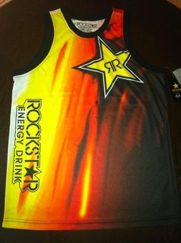 Young mens fox racing rockstar energy drink faded bball jersey small s tank top
