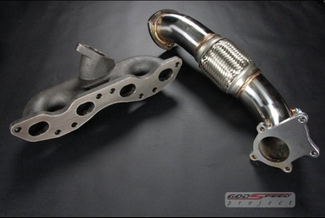 S13 s14 sr20 240sx t3 t3t4 top mount cast turbo manifold+ 3" stainless downpipe