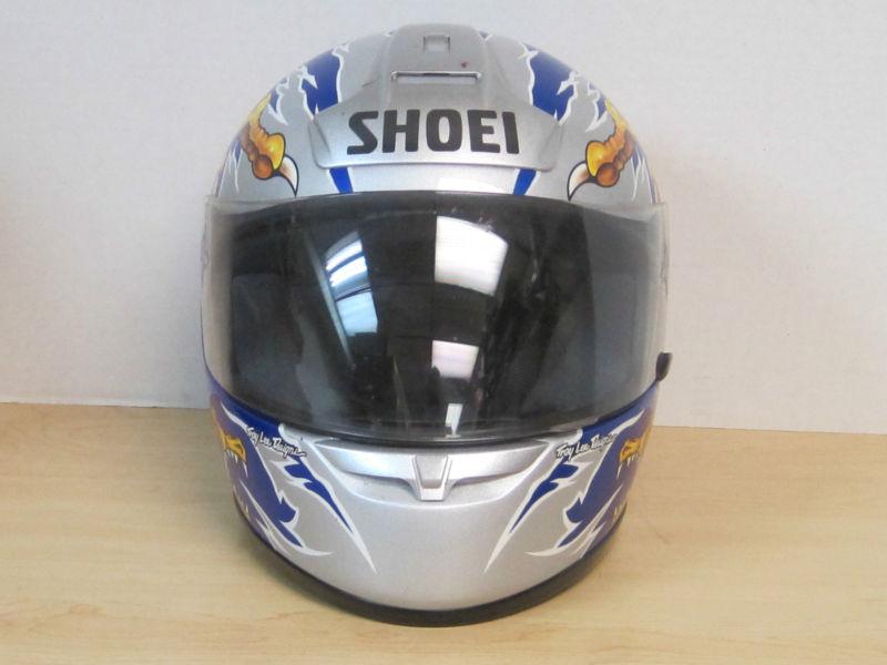 Shoei troy lee design duhamel dragon full face helmet small blue gold rf900