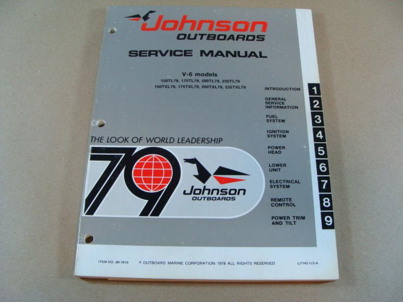 1979 omc johnson 150 175 200 235 hp outboard motor service repair manual jm-7910